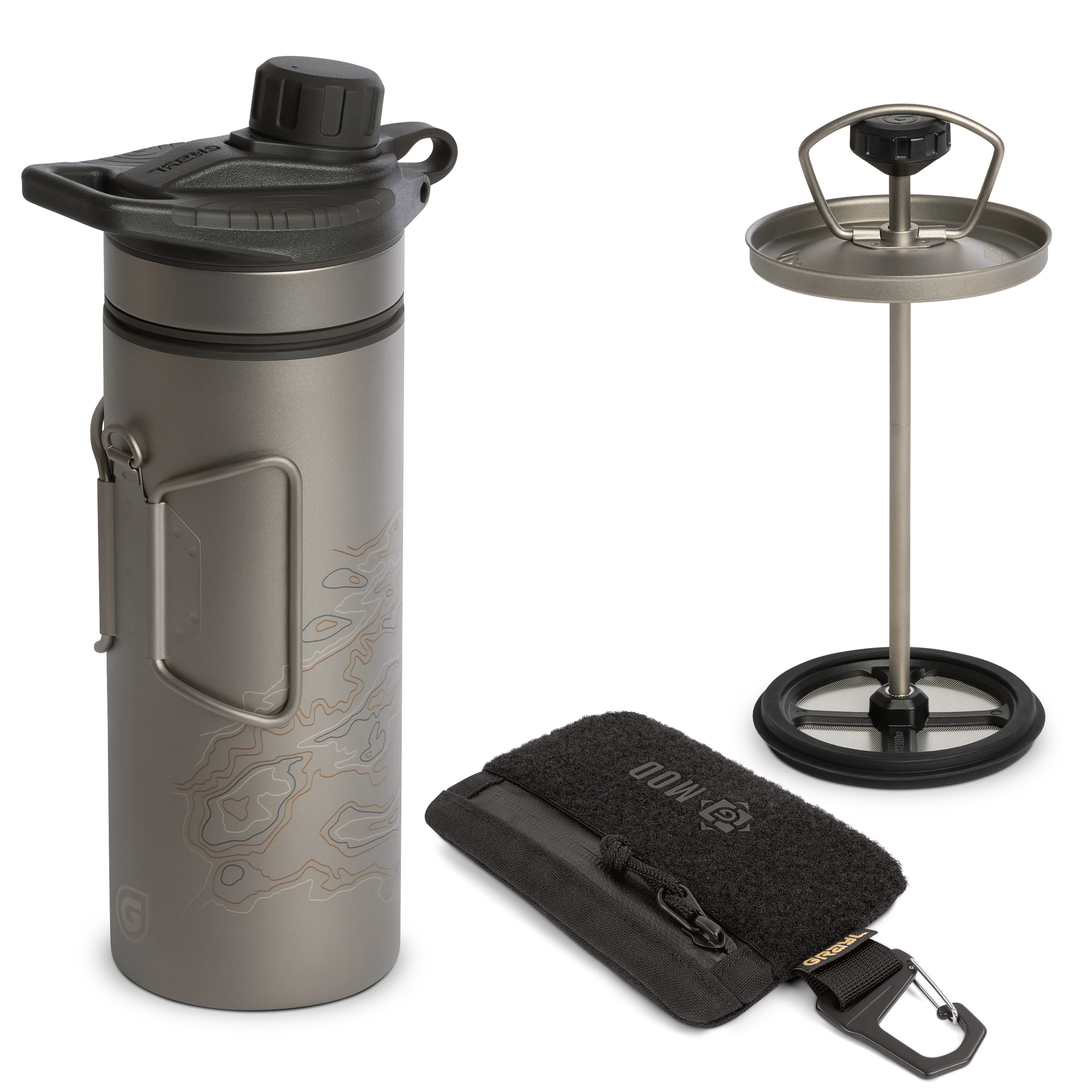 GeoPress® Ti Purifier, Coffee Press & Travel Pouch Bundle